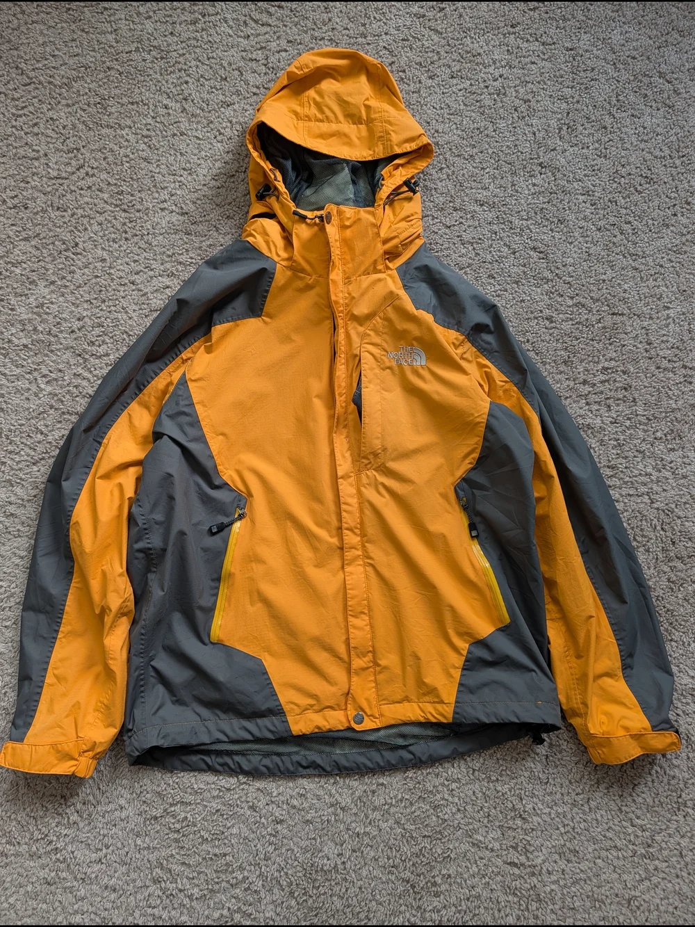 North Face Mens Yellow Gold Gray Vintage 90s Raintex NP10311 Gore-Tex Jacket L